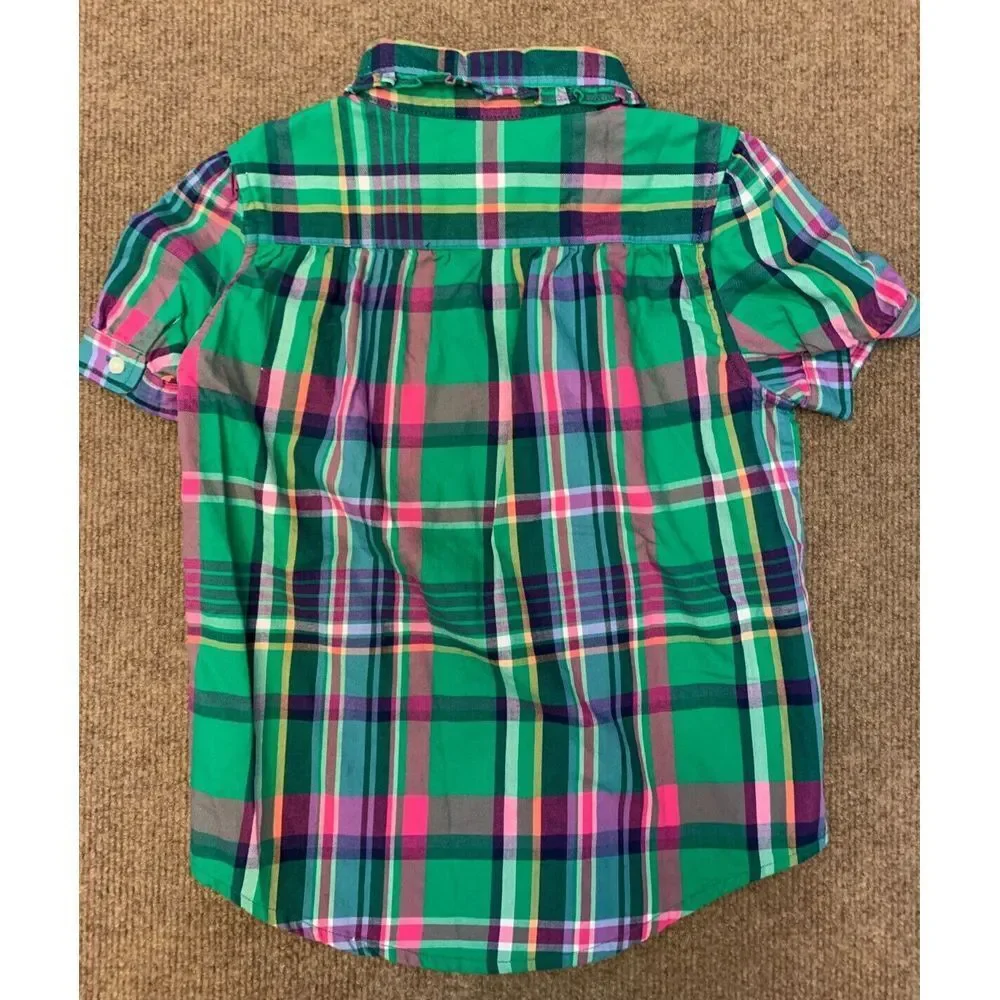 Ralph Lauren Kids Plaid Top Girls 6 Short Sleeve Button Shirt